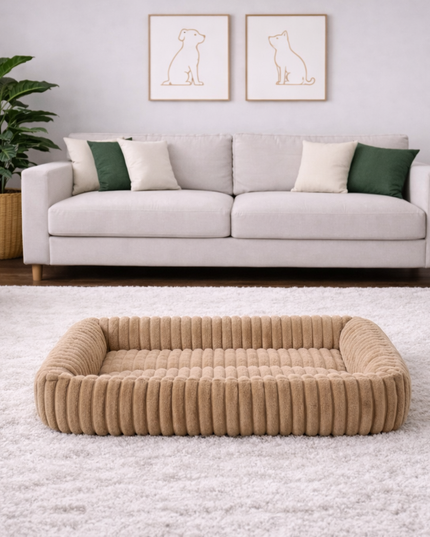 Cama cuadrada de felpa