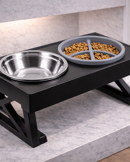 Cuencos dobles elevados ajustables