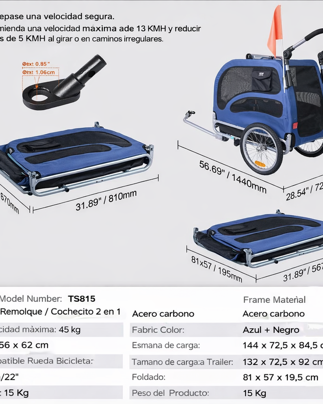 Remolque Plegable Para Bicicleta