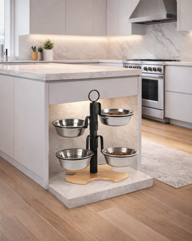 Comedero elevado giratorio