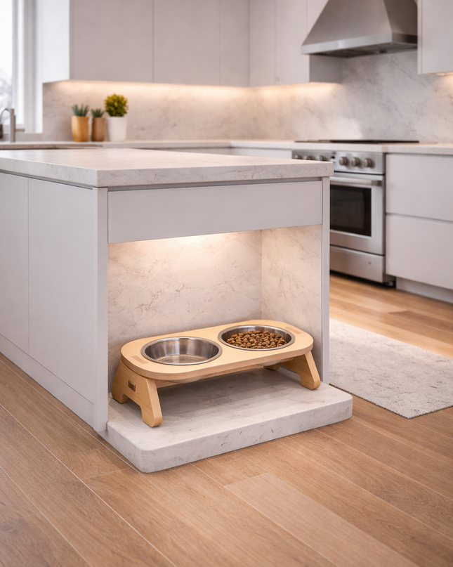 Cuenco elevado de madera