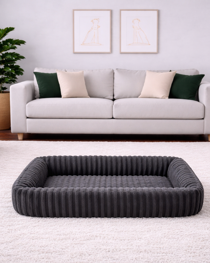 Cama cuadrada de felpa