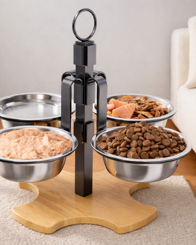 Comedero elevado giratorio