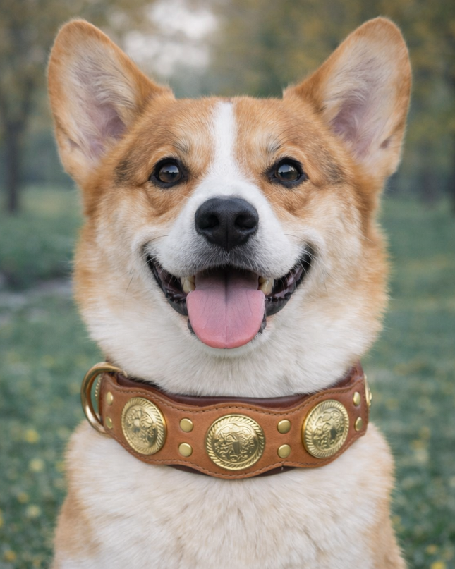 Collar de Cuero Con Medallas