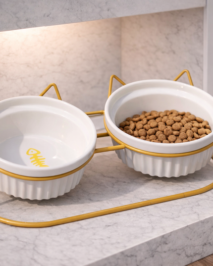 Cuencos dobles elevados ceramica