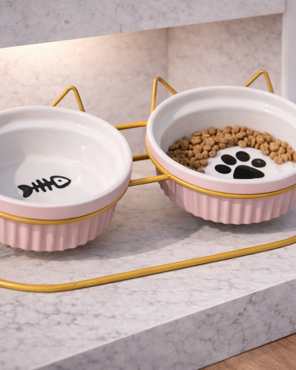 Cuencos dobles elevados ceramica