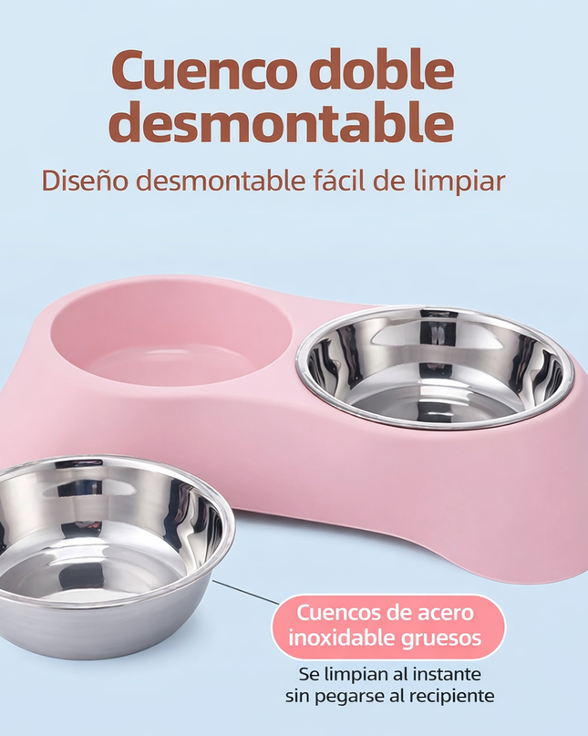 Comedero doble antiderrames