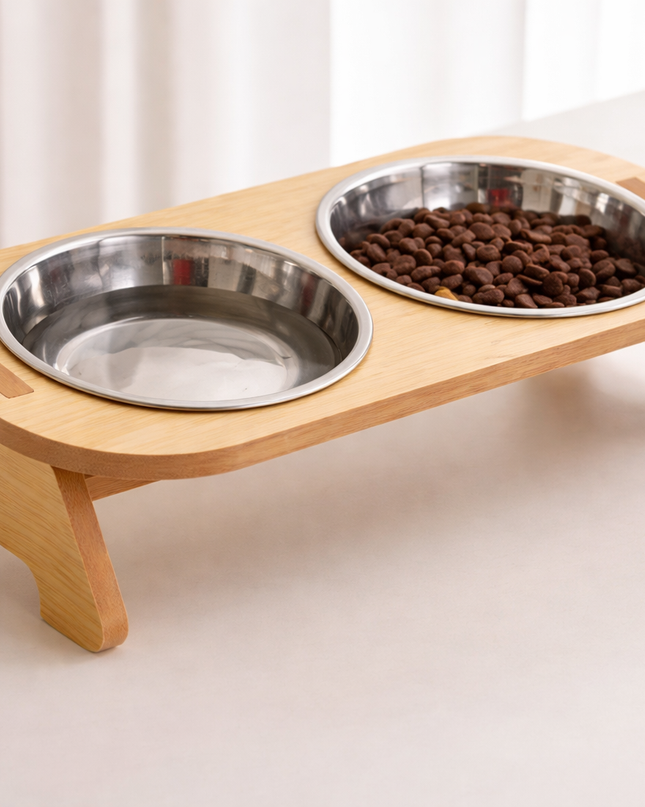 Cuenco elevado de madera