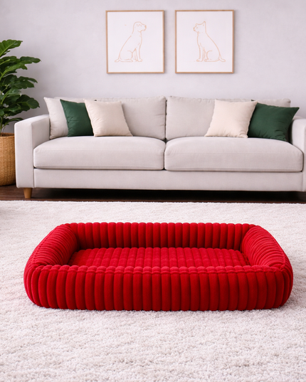 Cama cuadrada de felpa