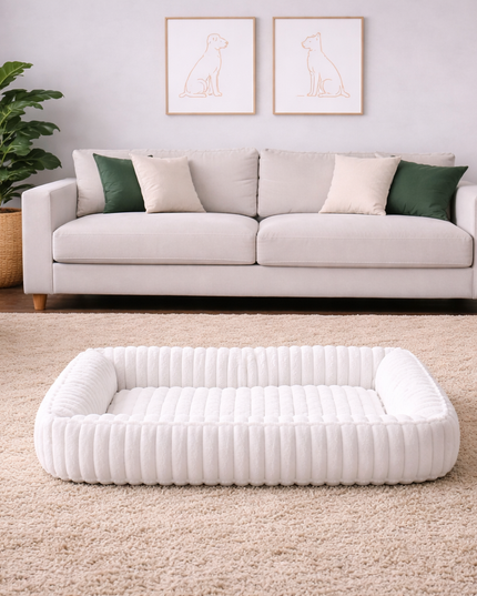 Cama cuadrada de felpa