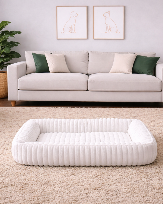 Cama cuadrada de felpa