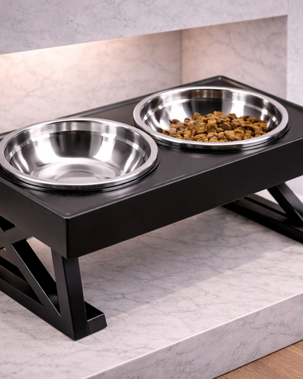 Cuencos dobles elevados ajustables